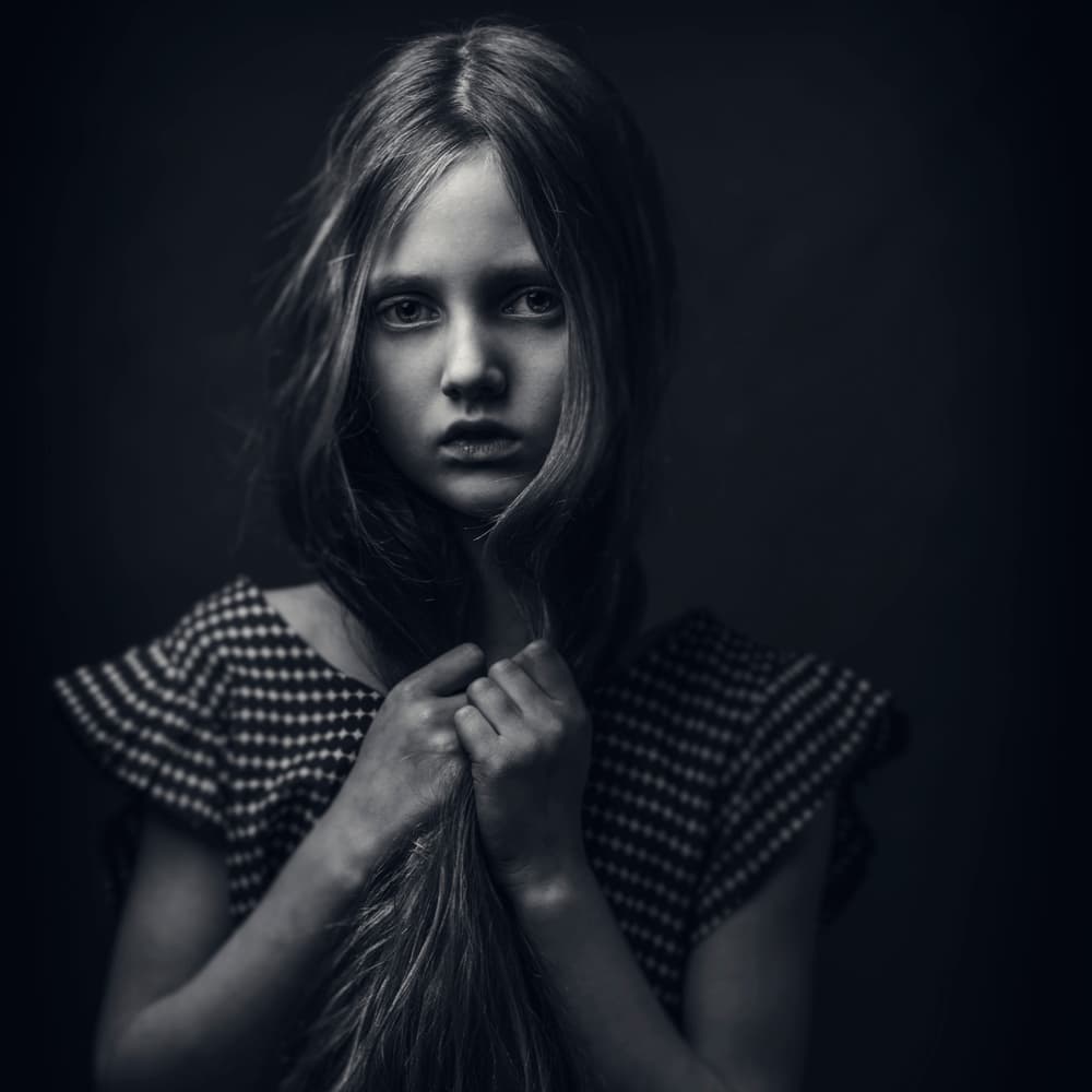 Pensive Young Girl by Ewa Cwikla — canvas wall art