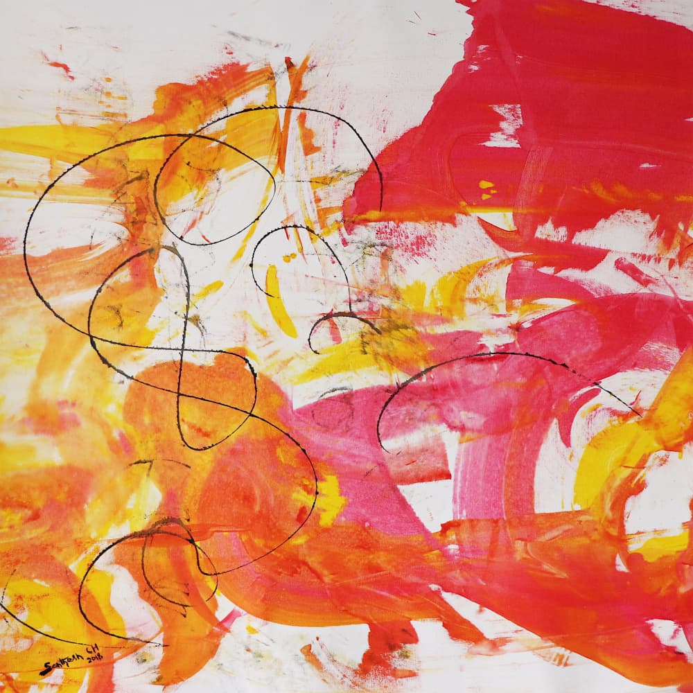 Vibrant Abstract Swirls by Santhosh ch — canvas wall art