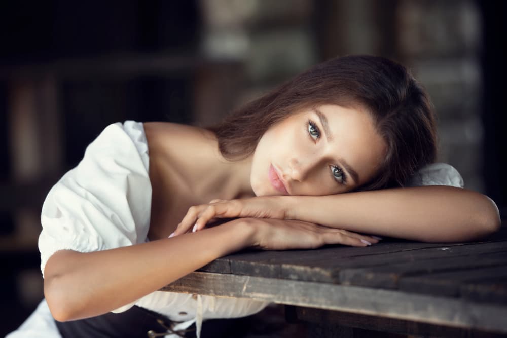 Pensive Young Woman by Leonid Markachev — canvas wall art