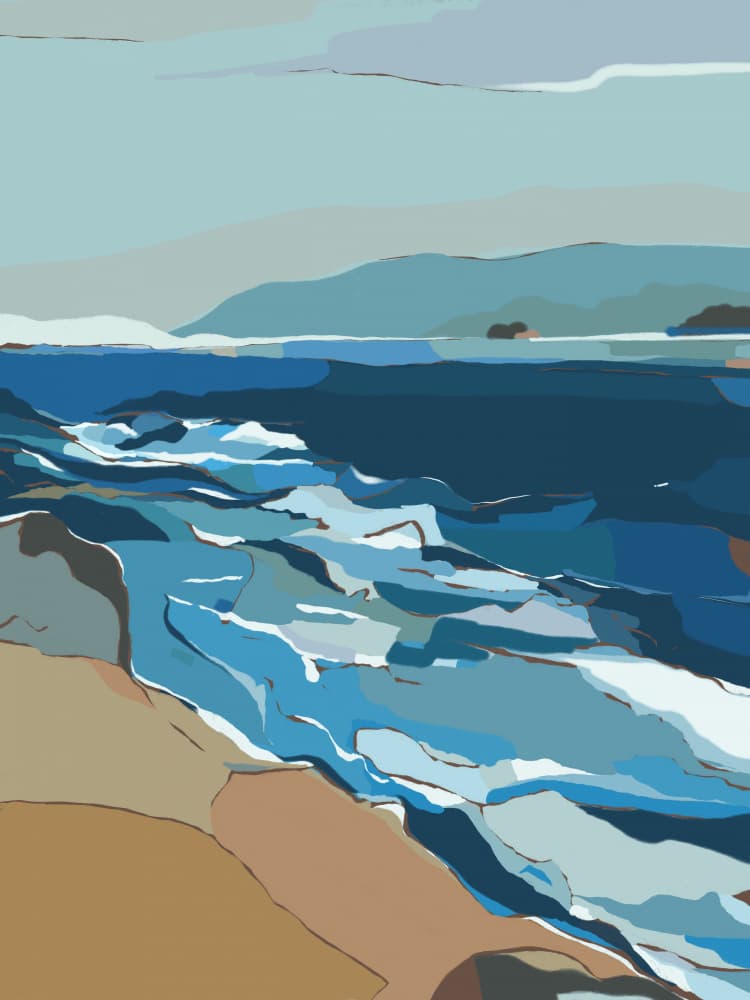 Blue Ocean Shore by Nikita Jariwala — canvas wall art