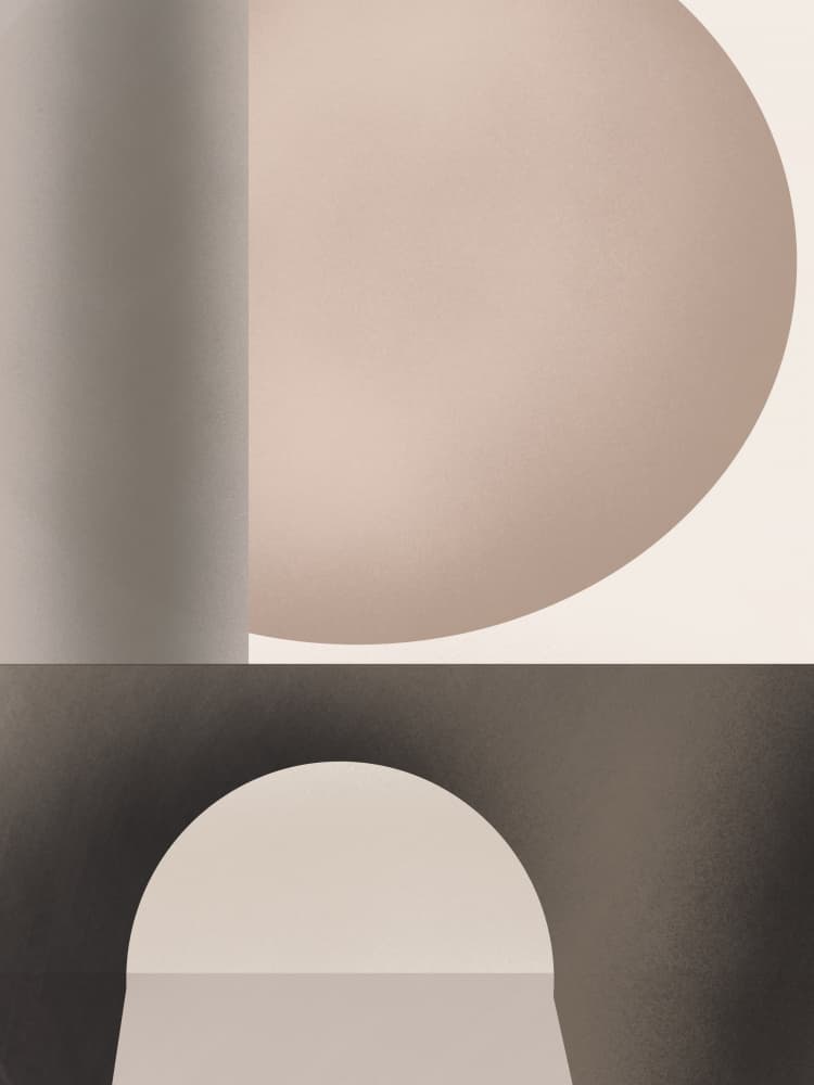 Muted Geometric Forms by Little Dean — canvas wall art
