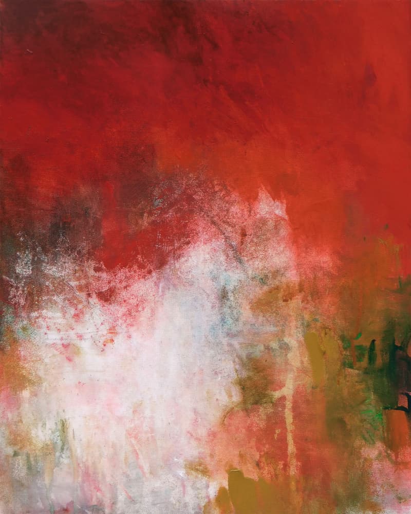 Vibrant Red Abstract by Ron Halfant — canvas wall art