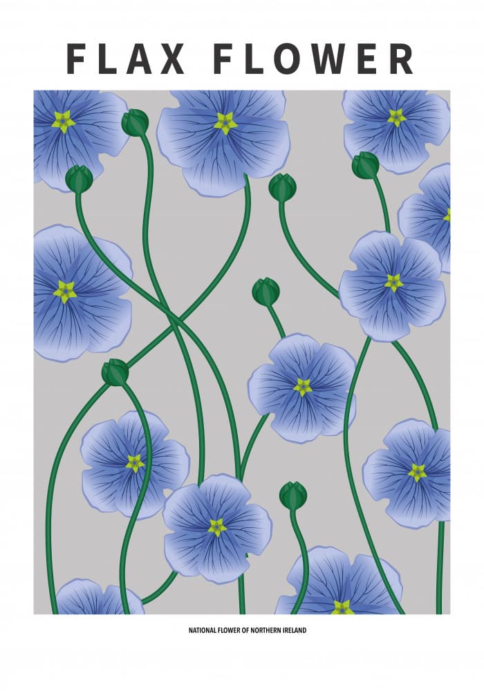 Blue Flax Blooms by Paperago — canvas wall art