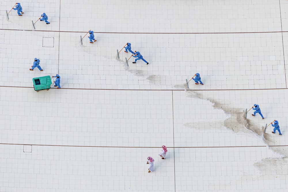 Overhead Floor Cleaners by Mohammed Bustani — canvas wall art