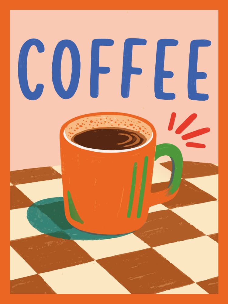Coffee Morning by WallChart Art Studio — canvas wall art