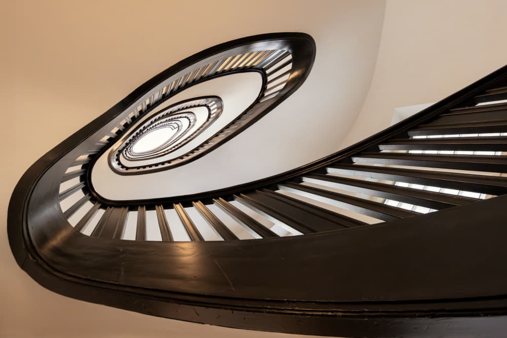 Elegant Spiral Staircase by Roswitha Schleicher-Schwarz — canvas wall art