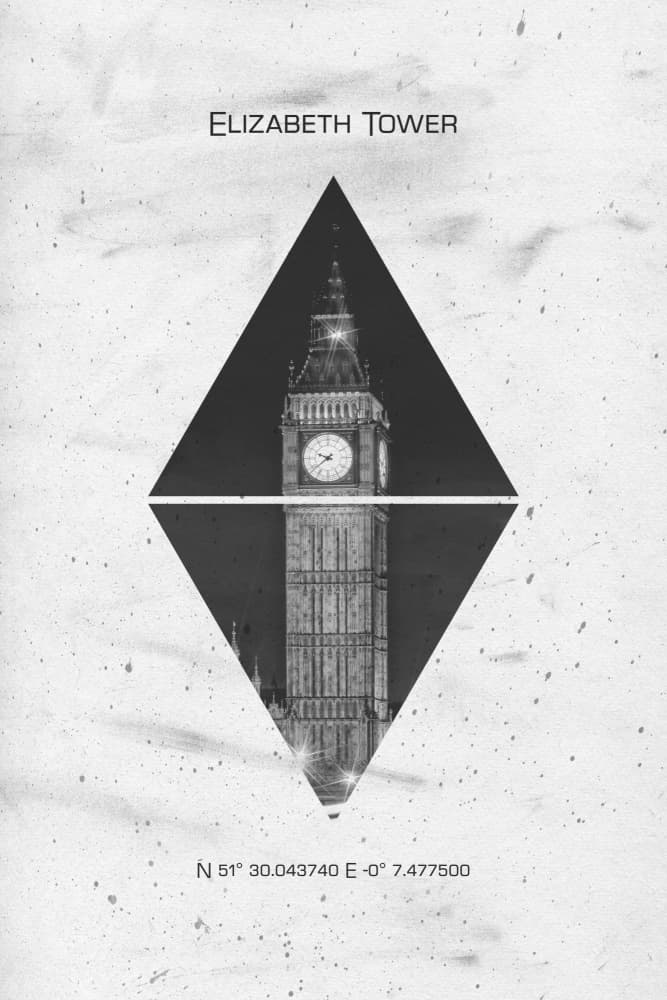 Elizabeth Tower London Night by Melanie Viola — canvas wall art