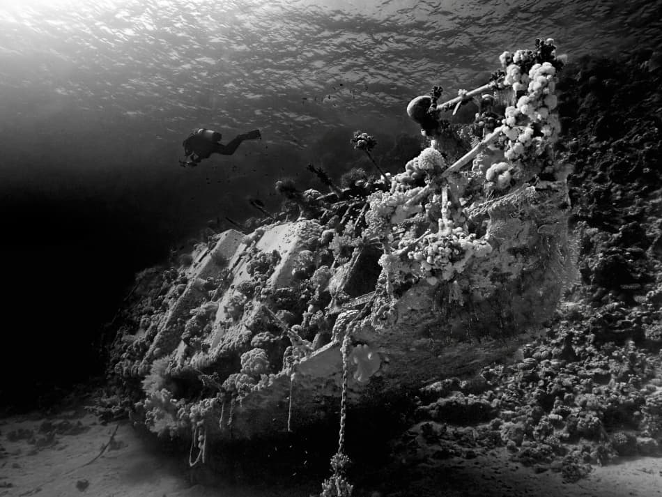 Sunken Wreck Diver by Henry Jager — canvas wall art