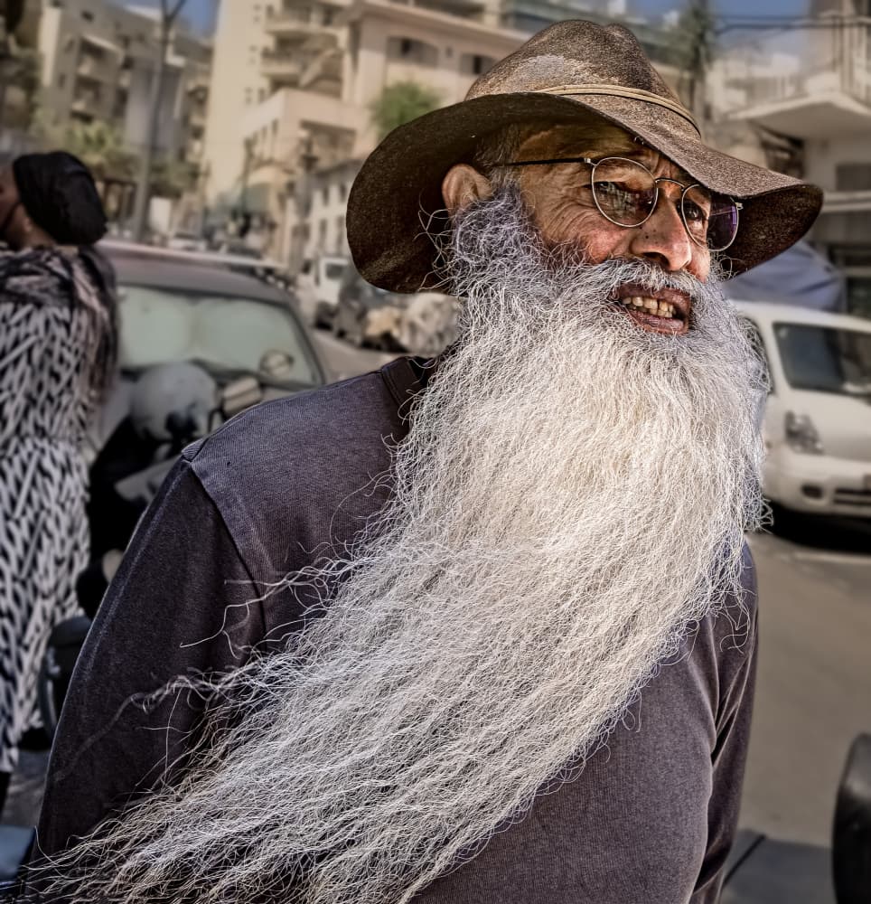 Smiling Bearded Elder by zyfeller — canvas wall art
