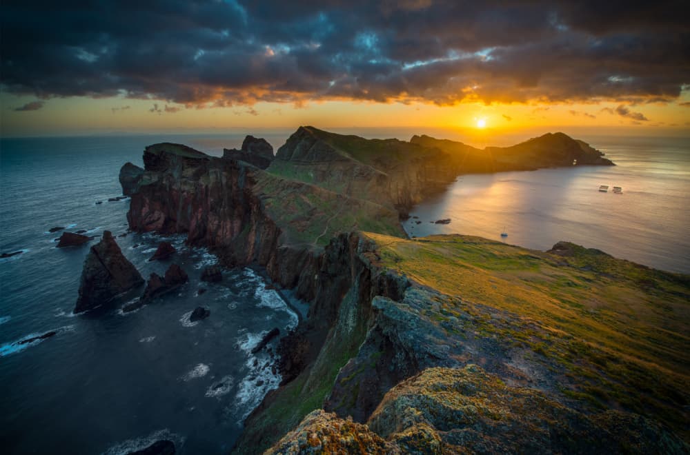 Dramatic Cliff Sunset by Łukasz Winiarski — canvas wall art