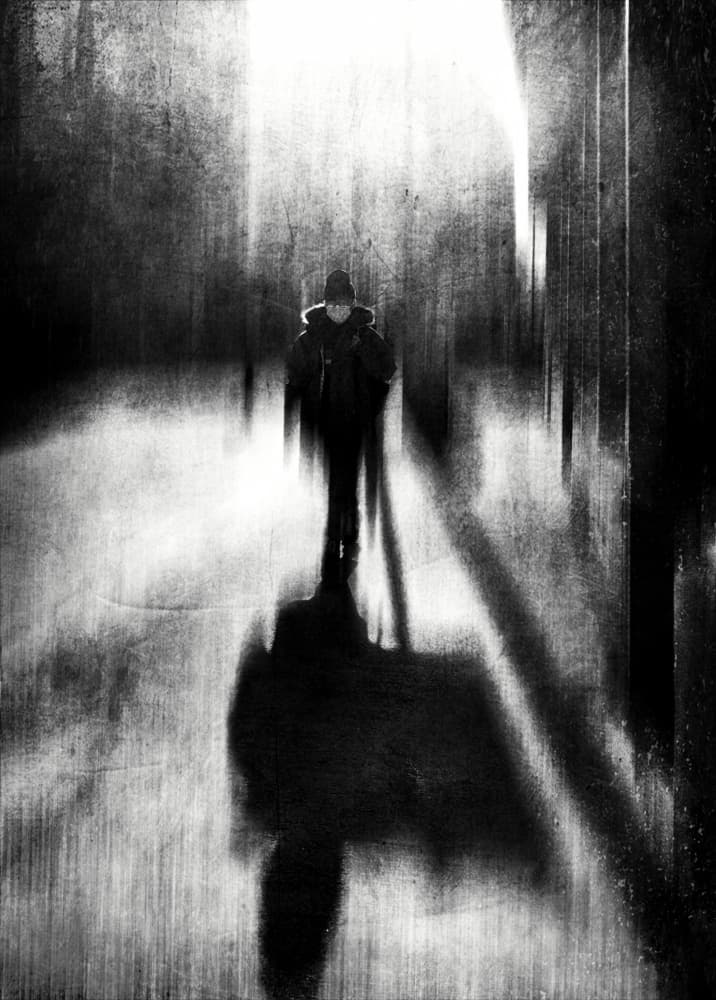 Mysterious Figure Bright Passage by Lammakmak — canvas wall art