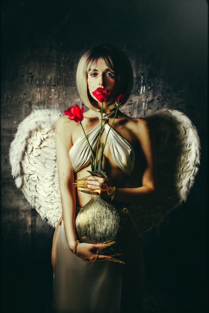 Golden Angelic Beauty by Ruslan Bolgov — canvas wall art