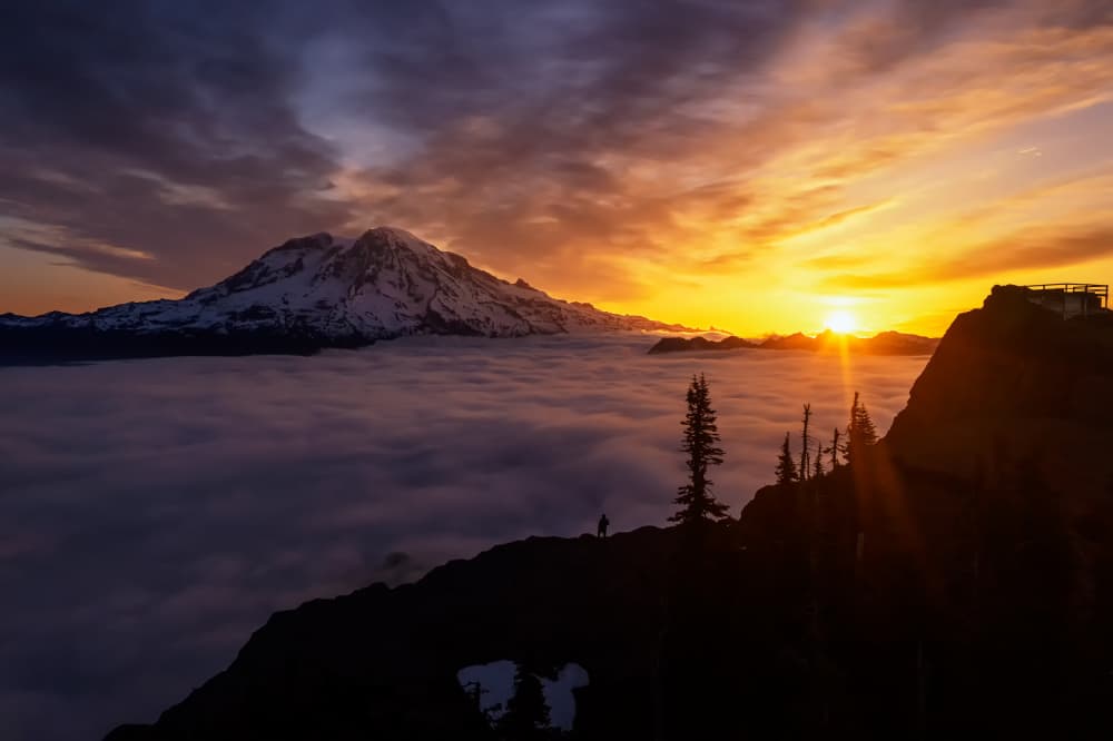 Golden Mountain Sunset by Herbert Rong — canvas wall art