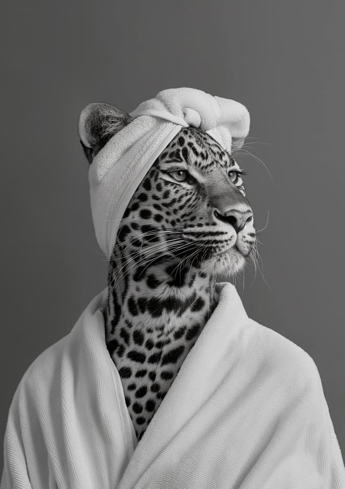 Leopard Spa Day by Niky Rahner — canvas wall art