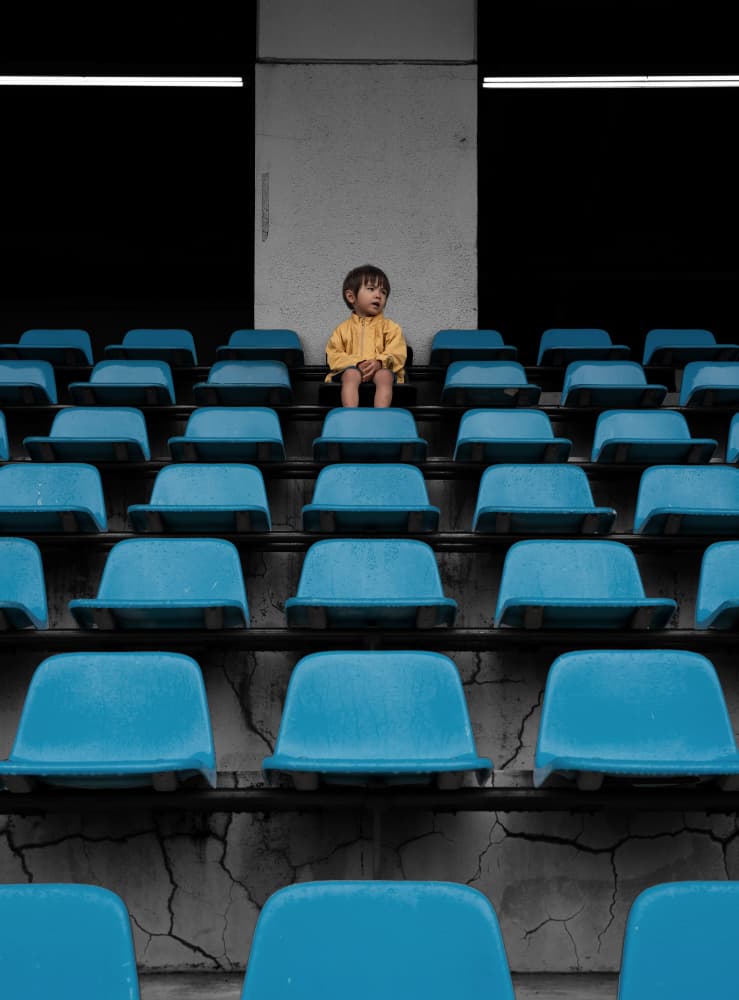 Solitary Child Stadium by Satoshi Sakai — canvas wall art