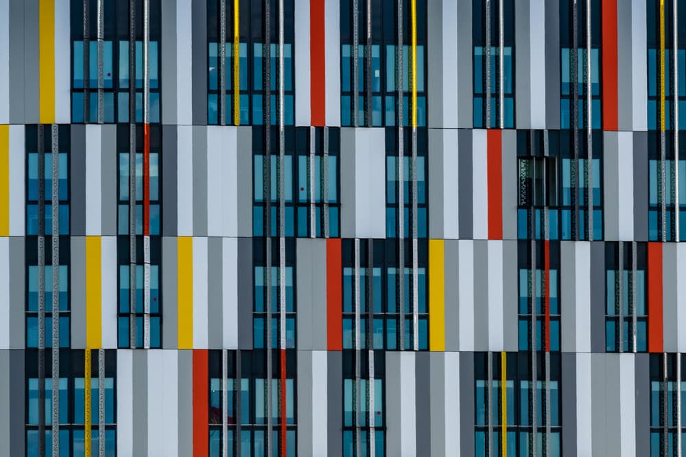 Vibrant Architectural Pattern by Marc Pelissier — canvas wall art