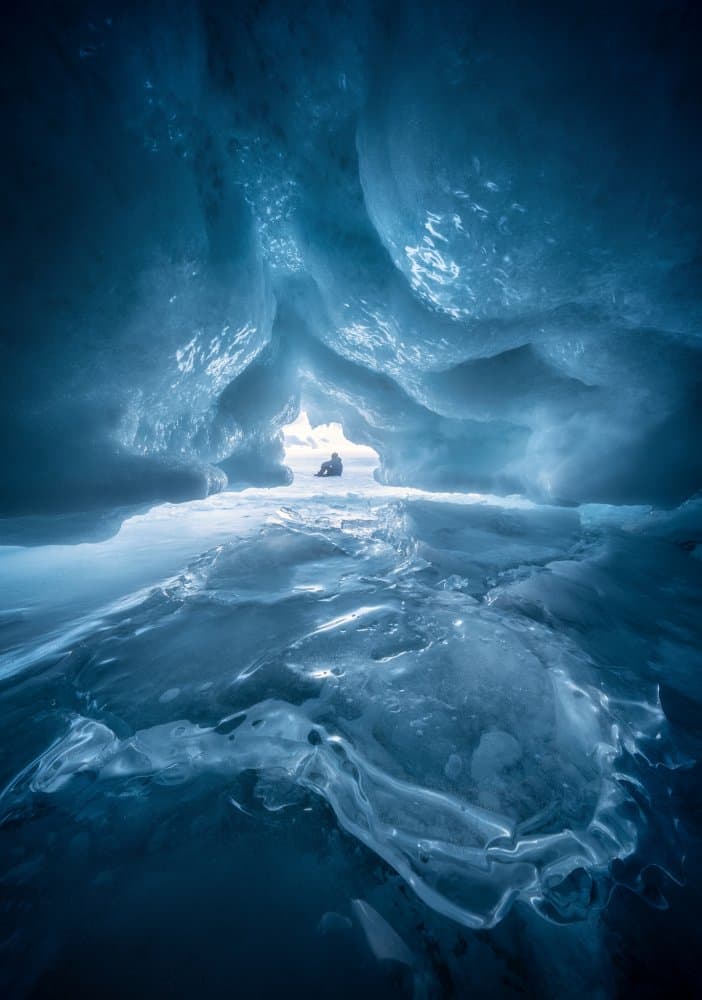 Deep Blue Ice Cave by Vasily Iakovlev — canvas wall art