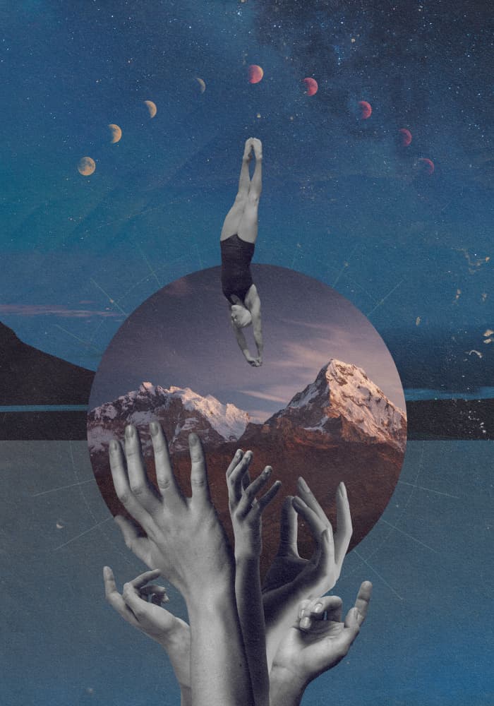 Cosmic Diver Moon Embrace