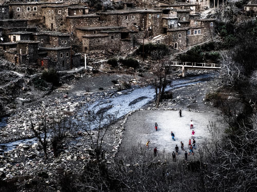 Mountain Village Play by Martin Steeb — canvas wall art