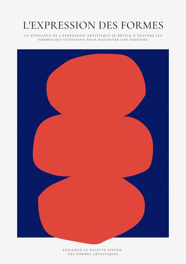 Stacked Red Blue Forms by RS LAB STUDIO — canvas wall art