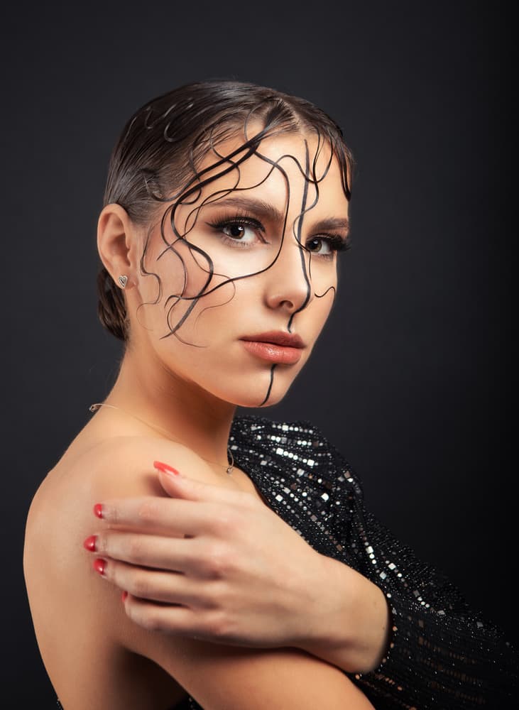 Abstract Lines Beauty Portrait by Mihai Bogdan R — canvas wall art
