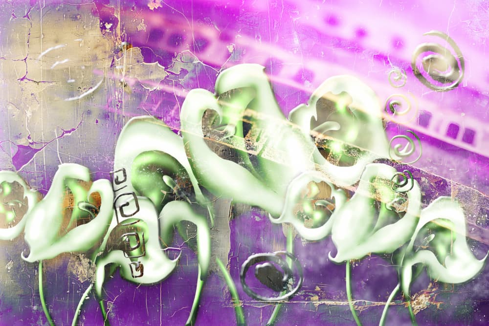 Purple Abstract Blooms by Rafal Kulik — canvas wall art