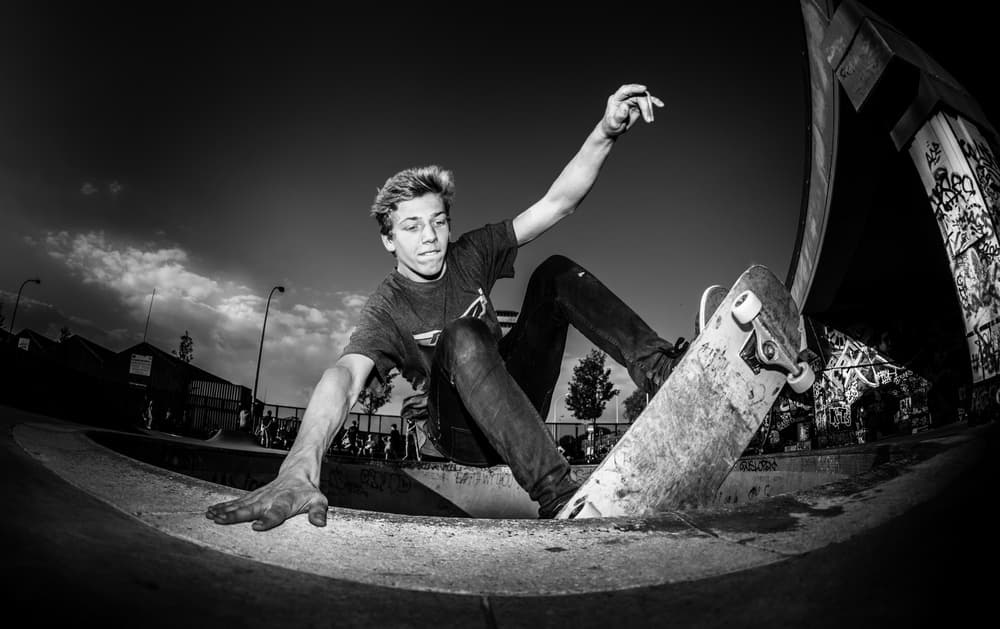 Skater Night Action by Eric Verbiest — canvas wall art