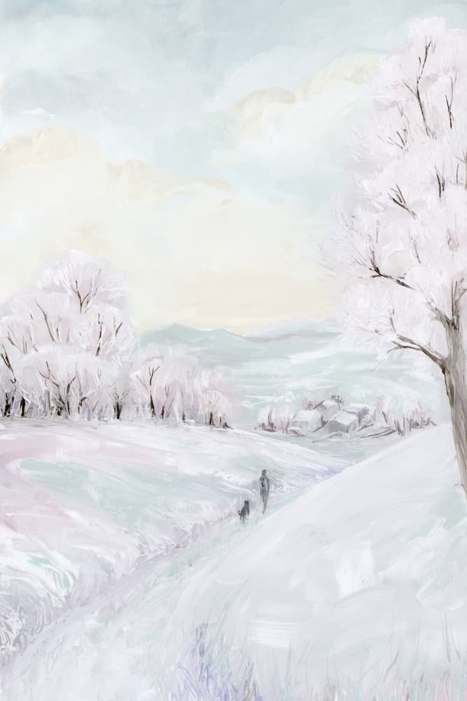 Peaceful Winter Walk by Rosana Laiz Blursbyai — canvas wall art