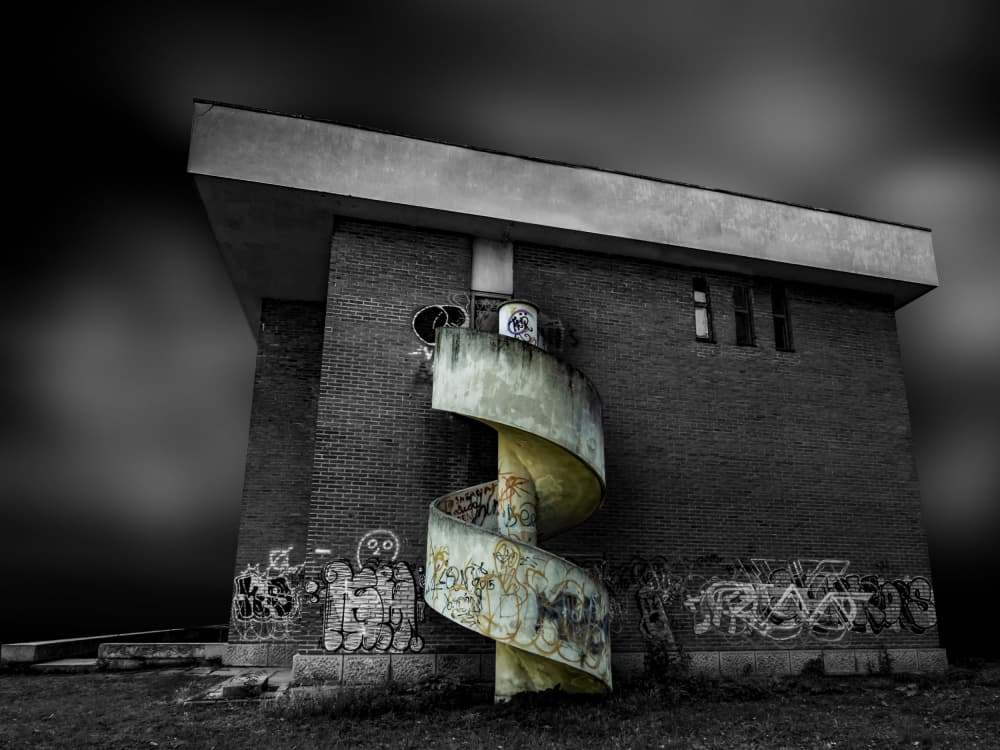 Gritty Concrete Spiral by Udrea Dan — canvas wall art