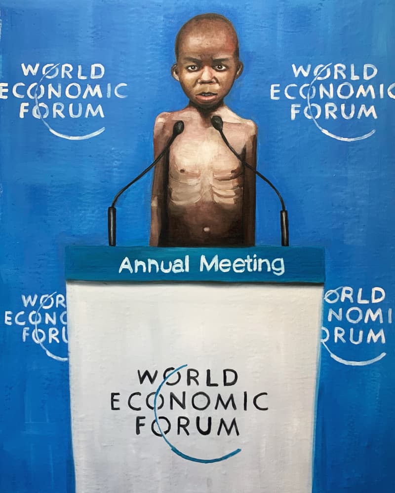 Hunger at the Podium by Gabriel Grecco — canvas wall art