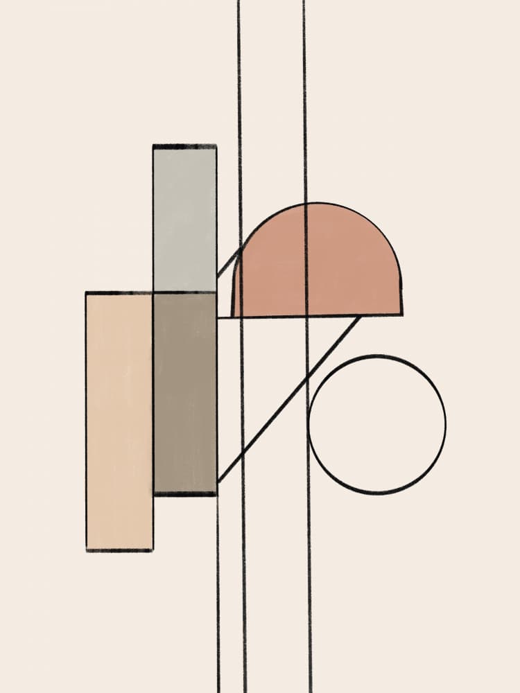 Soft Geometric Composition by Little Dean — canvas wall art