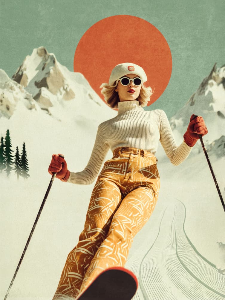Skiing Adventure by Emel Tunaboylu — canvas wall art