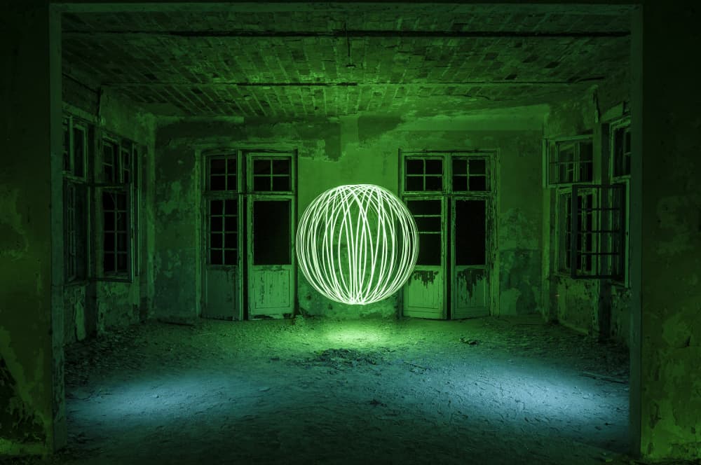 Mysterious Green Light Orb by Rolf Lampert — canvas wall art