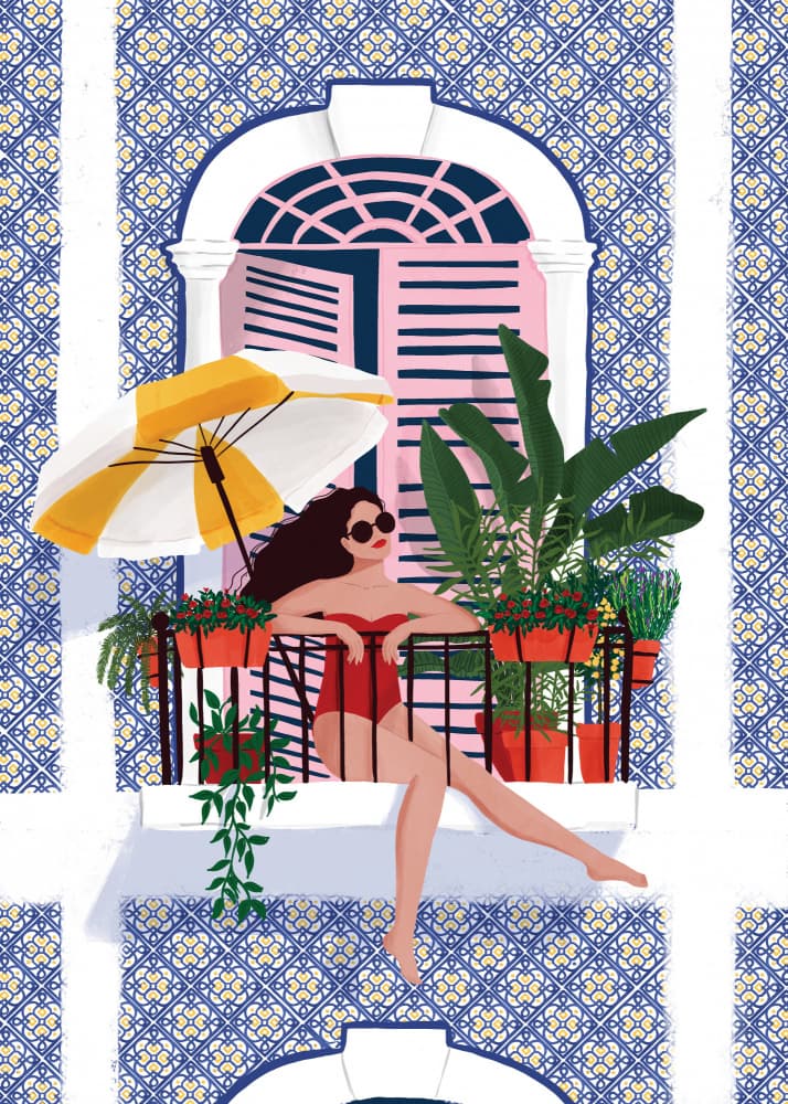 Summer Balcony Retreat by Maja Tomljanovic — canvas wall art