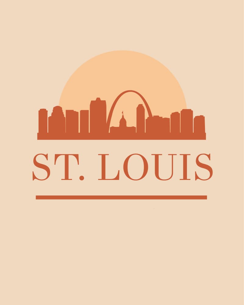 St Louis Skyline Sunset by Emiliano Deificus — canvas wall art