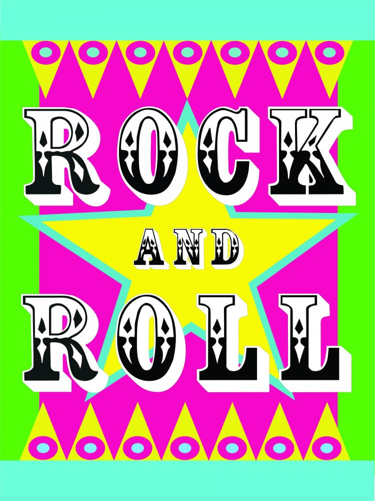 Retro Rock and Roll by WallChart Art Studio — canvas wall art