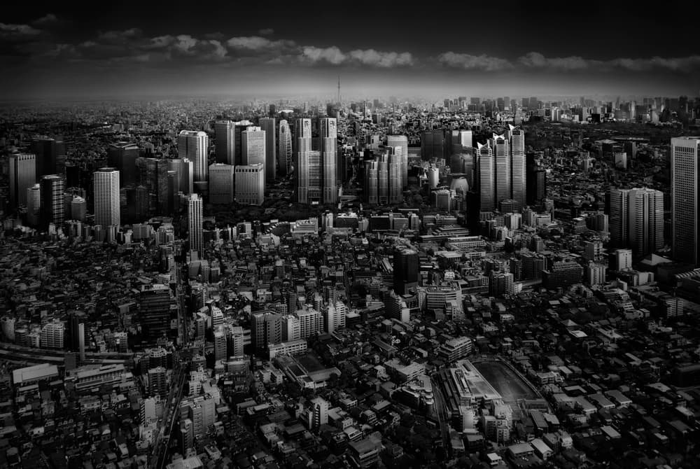 Tokyo Cityscape Above by Akira TAKAUE — canvas wall art