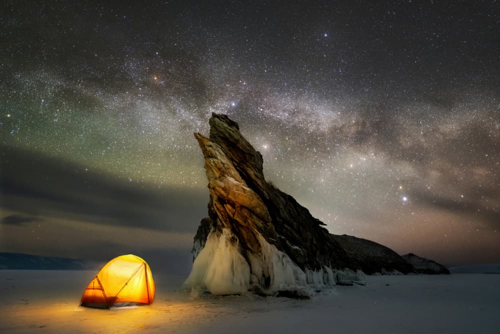 Glowing Tent Starry Night by Vasily Iakovlev — canvas wall art