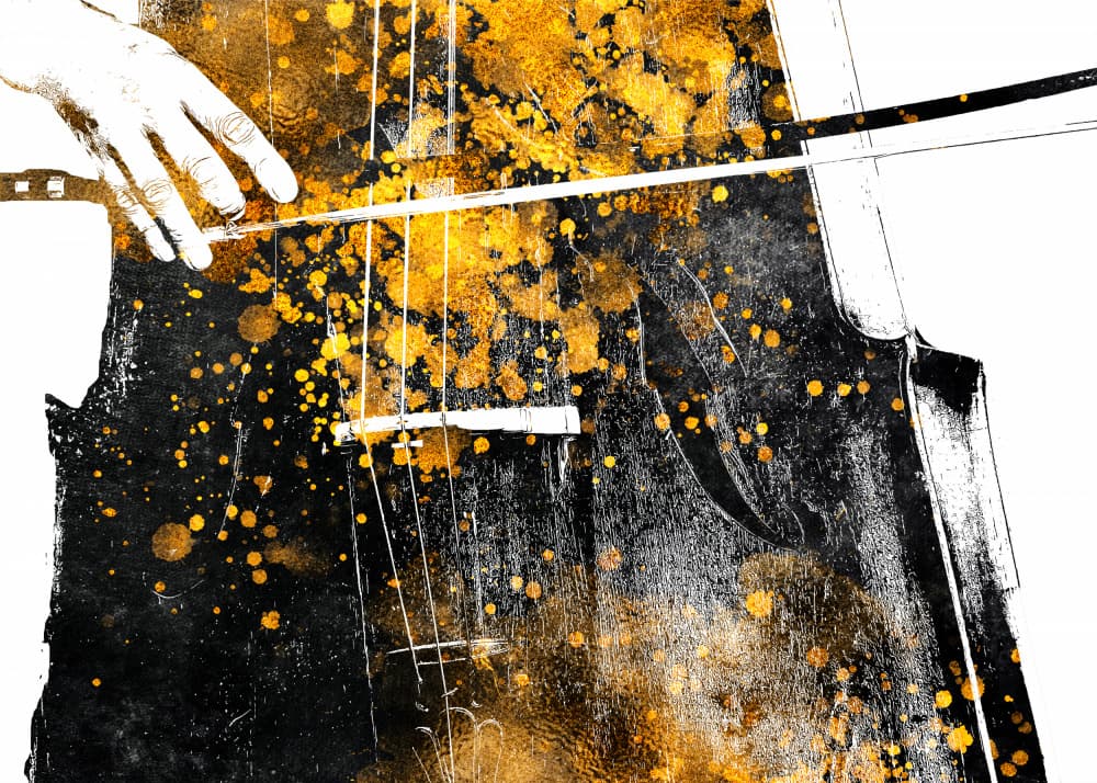 Golden String Play by Justyna Jaszke — canvas wall art
