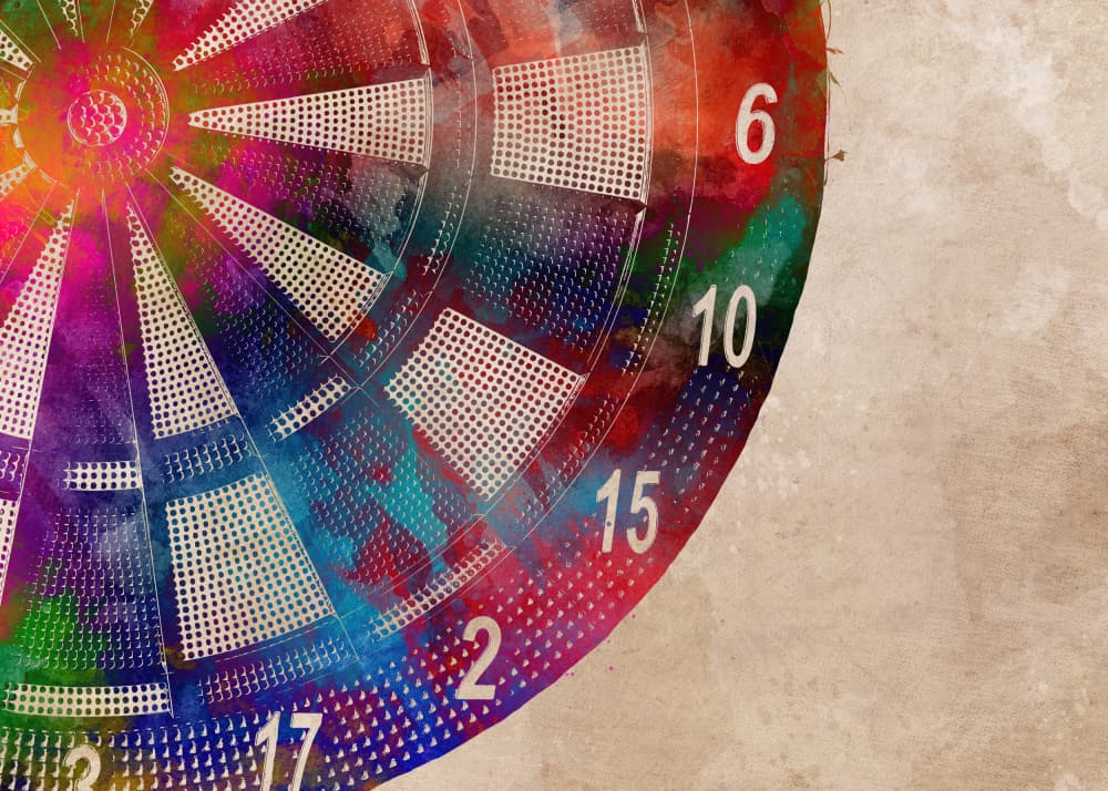 Colorful Dartboard Target by Justyna Jaszke — canvas wall art