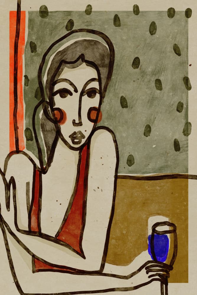 Café Contemplation by Treechild — canvas wall art
