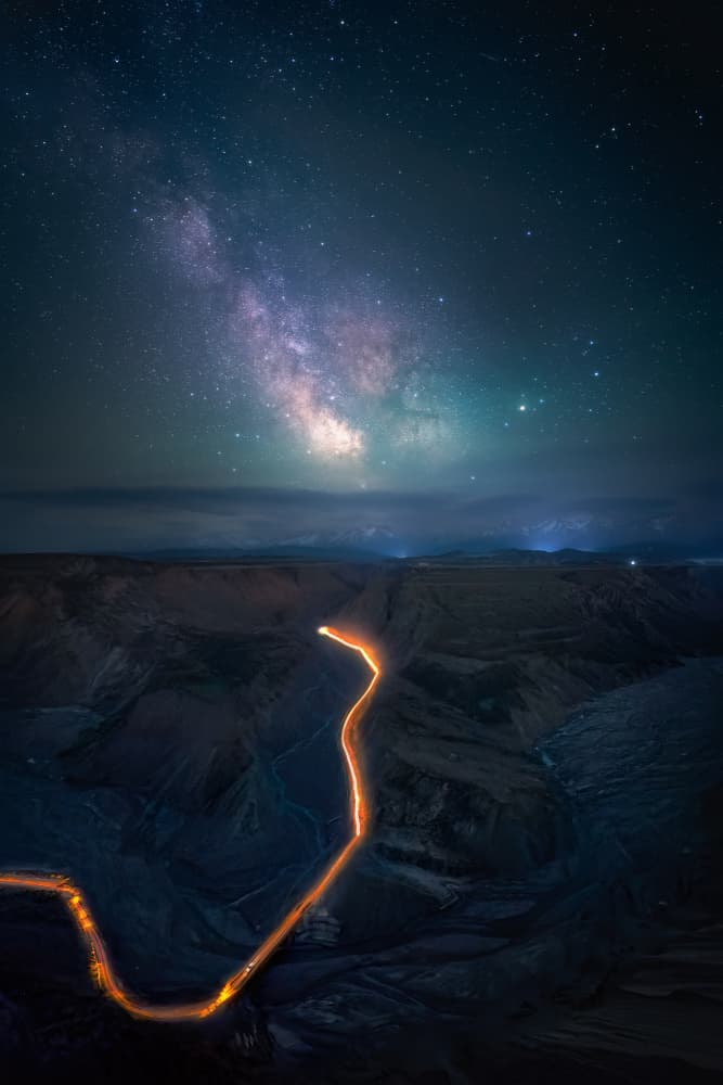 Milky Way Canyon Road by Yuan Cui — canvas wall art