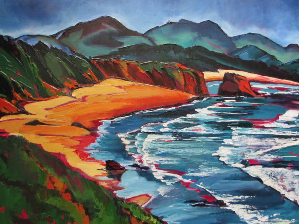 Vibrant Coastal Panorama by Maxine Shore — canvas wall art