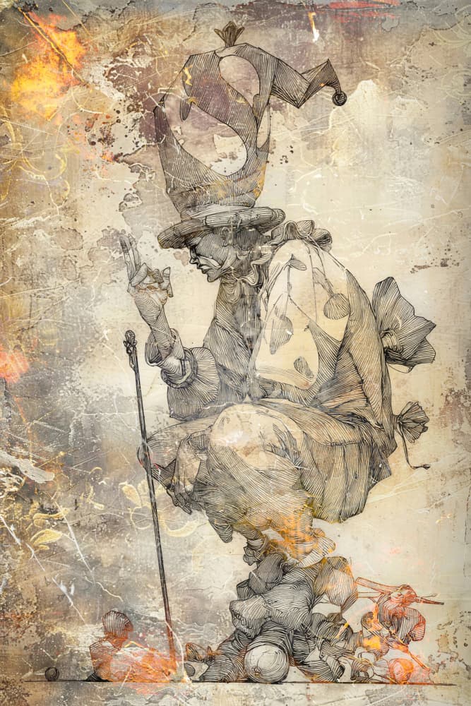 Thoughtful Jester by Rafal Kulik — canvas wall art