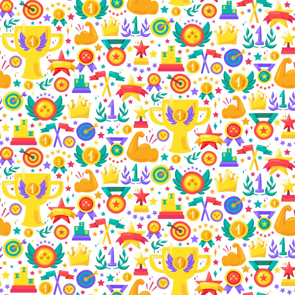Winning Achievement Pattern by Marika Barsrsind — canvas wall art