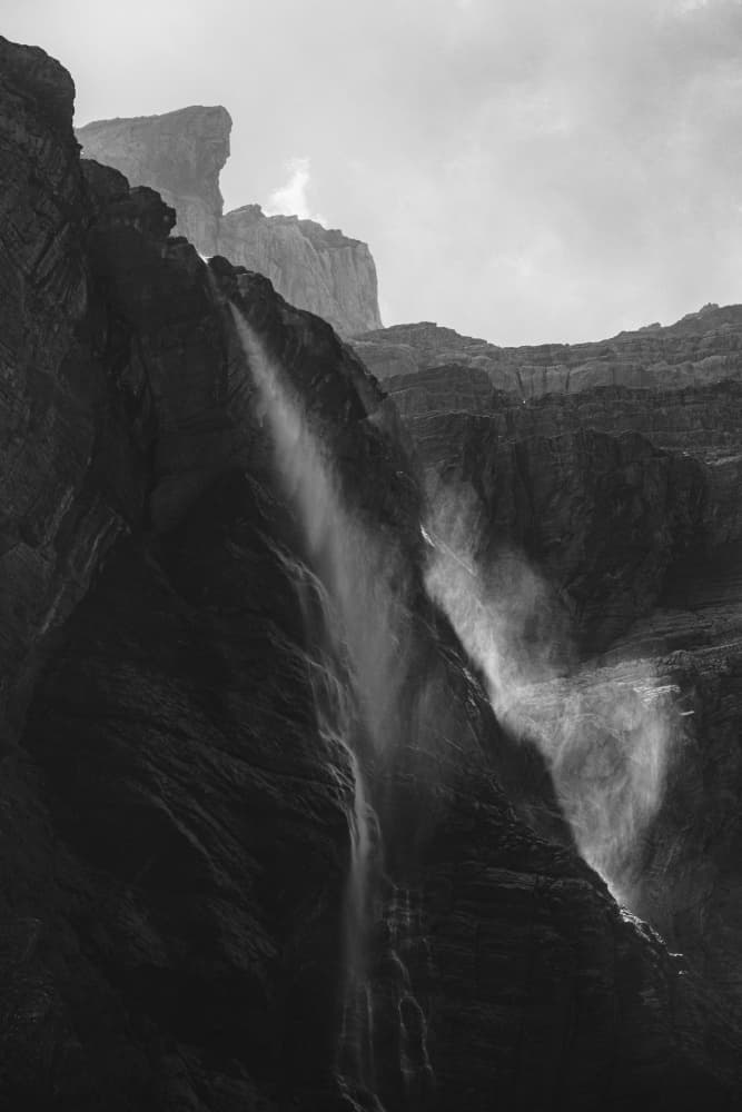 Dramatic Mountain Waterfalls by Bego Amare — canvas wall art