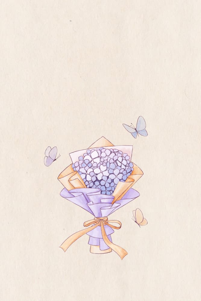 Purple Hydrangea Butterflies by Xuan Thai — canvas wall art