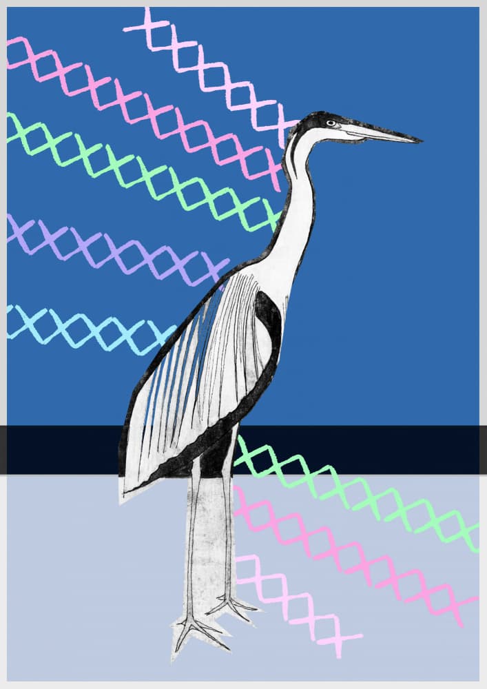 Elegant Heron Abstract by casa cartissi — canvas wall art