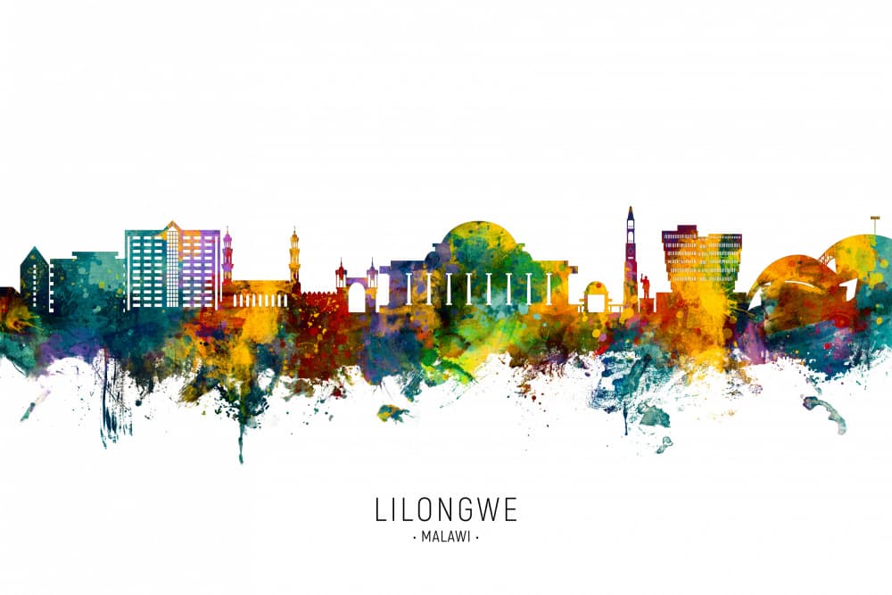 Vibrant Lilongwe Skyline by Michael Tompsett — canvas wall art