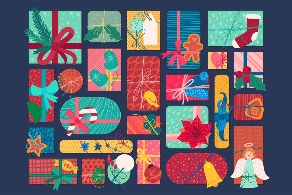 Christmas Gift Collection by Marika Barsrsind — canvas wall art